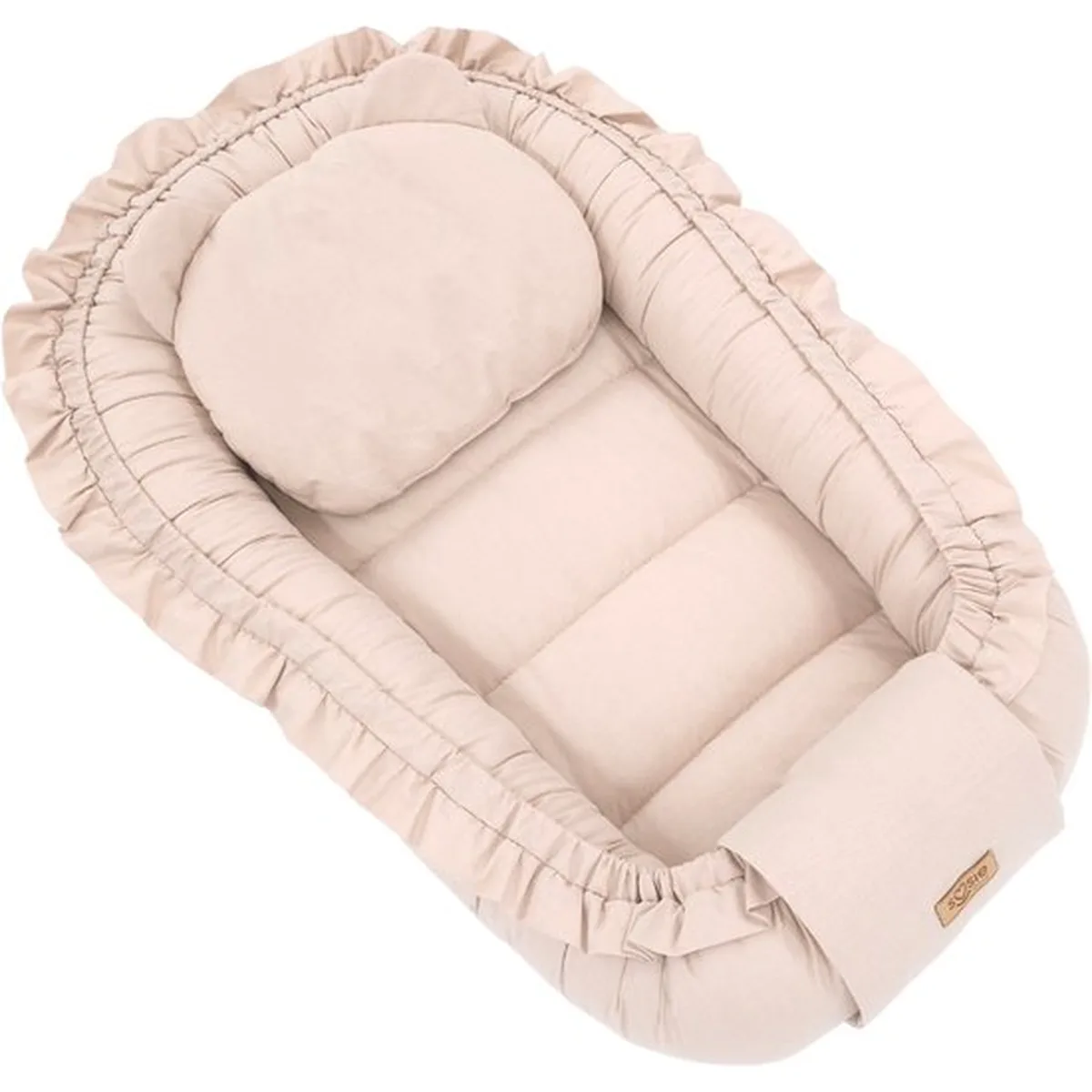 Babynestje - FRILL - Babynest SET met kussen - Beige