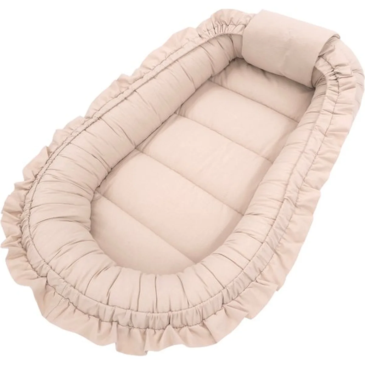 Babynestje - FRILL - Babynest SET met kussen - Beige - 5