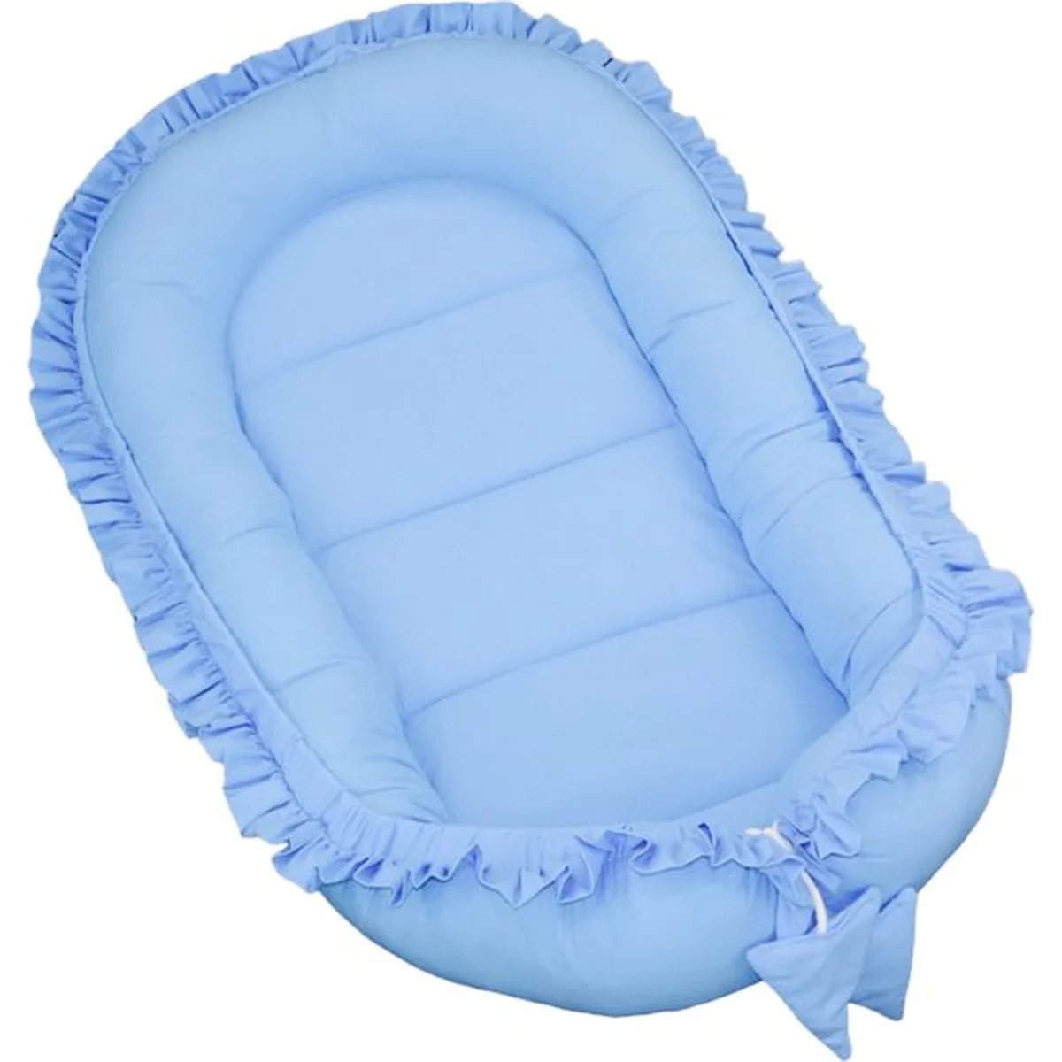 Babynestje - FRILL - Babynest SET met kussen - Blauw - 2