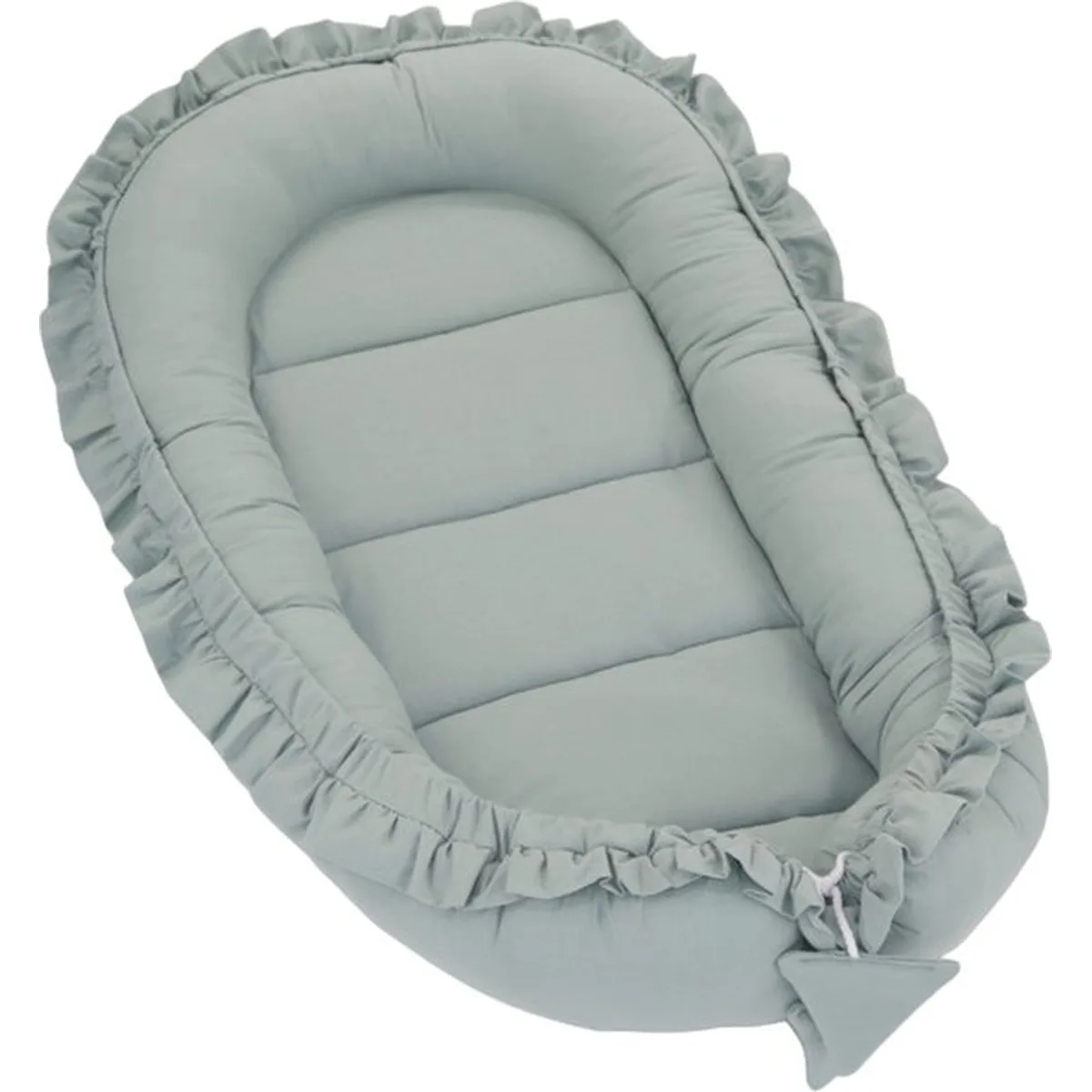 Babynestje - FRILL - Babynest SET met kussen - Groen - 4