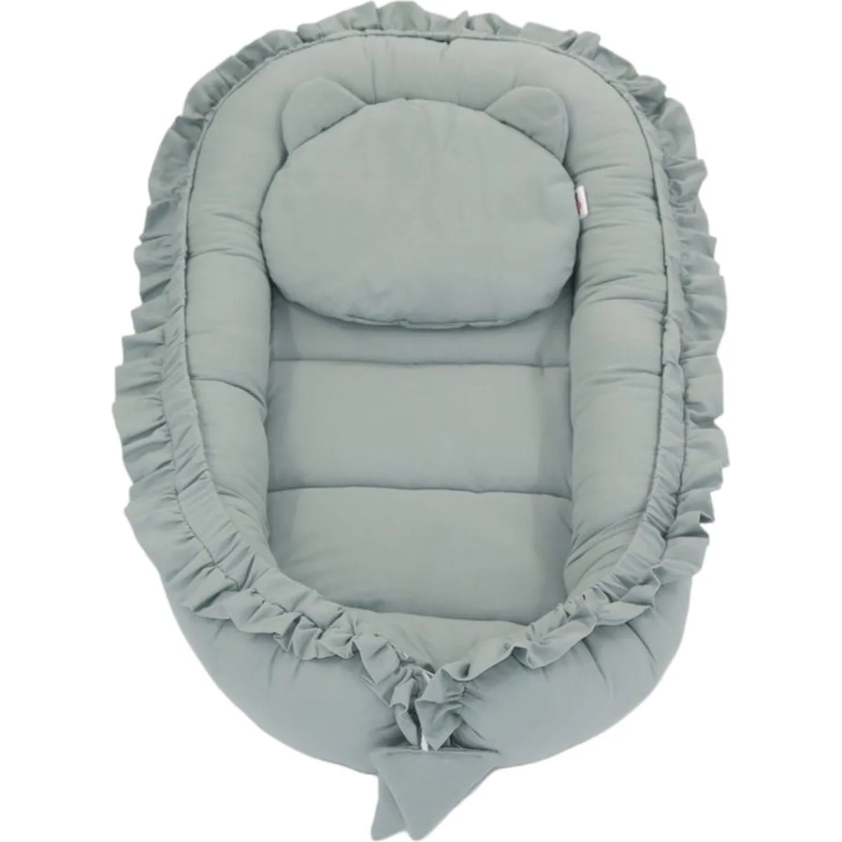 Babynestje - FRILL - Babynest SET met kussen - Groen - 5