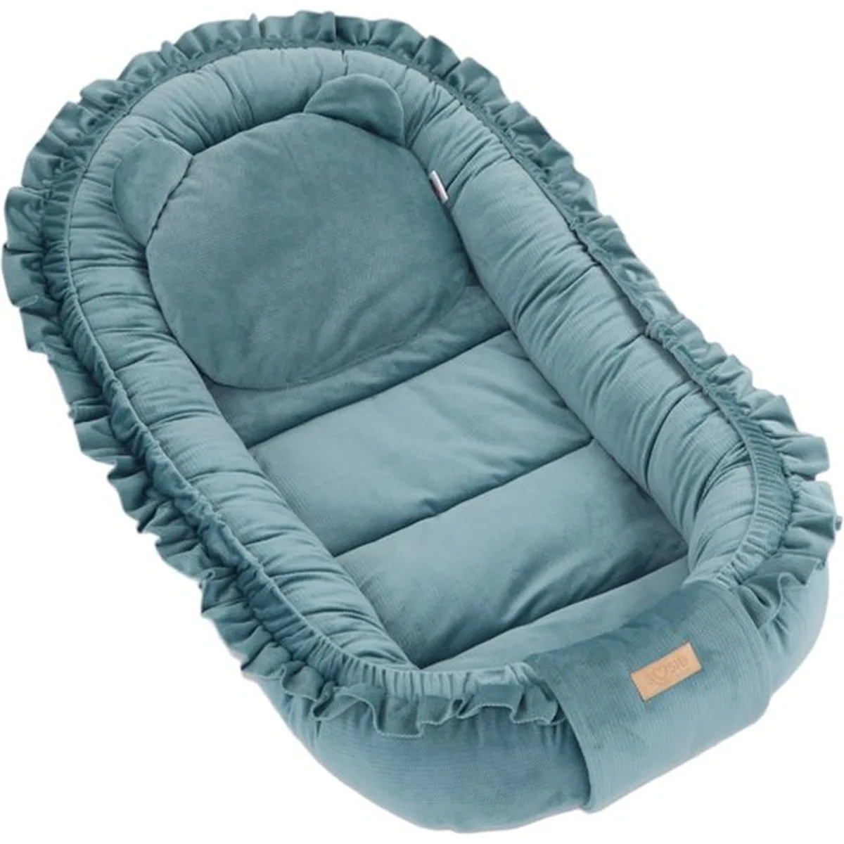 Babynestje - GLAMOUR - Babynest SET met kussen - VELVET - Blauw - 5