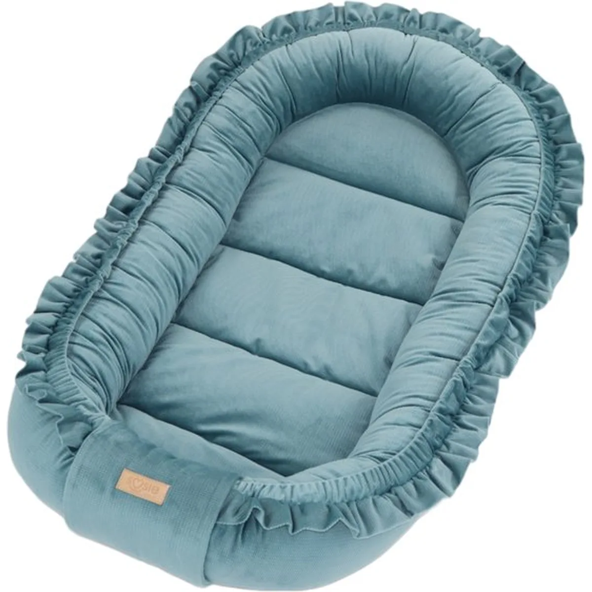 Babynestje - GLAMOUR - Babynest SET met kussen - VELVET - Blauw - 7