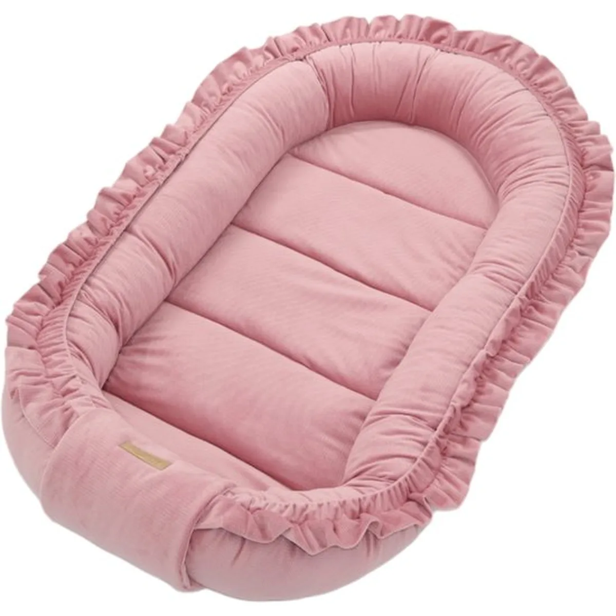 Babynestje - GLAMOUR - Babynest SET met kussen - VELVET - Roze - 2