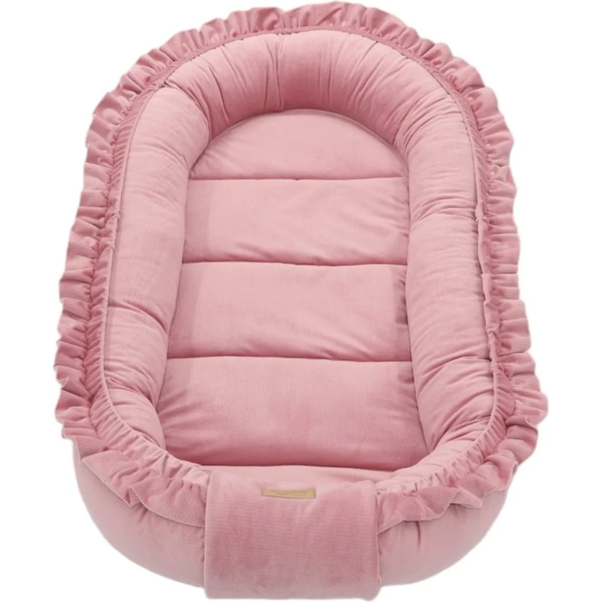 Babynestje - GLAMOUR - Babynest SET met kussen - VELVET - Roze - 3