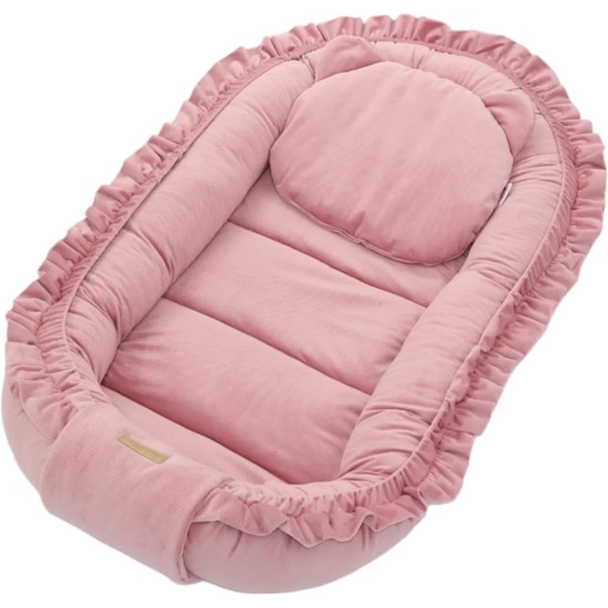 Babynestje - GLAMOUR - Babynest SET met kussen - VELVET - Roze - 5