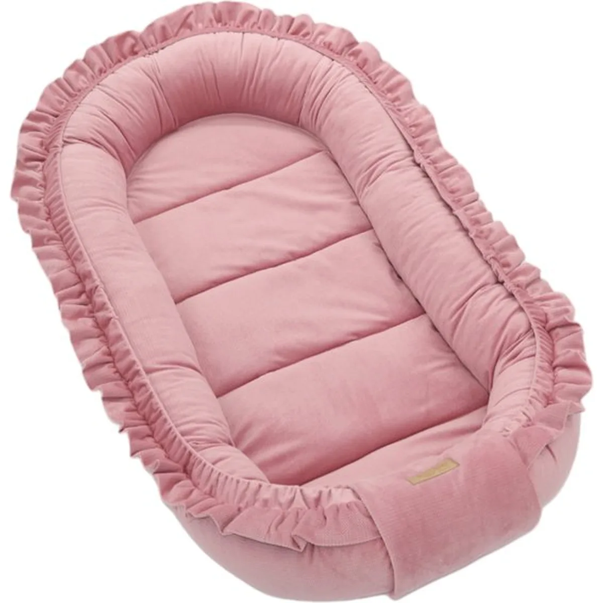 Babynestje - GLAMOUR - Babynest SET met kussen - VELVET - Roze - 6
