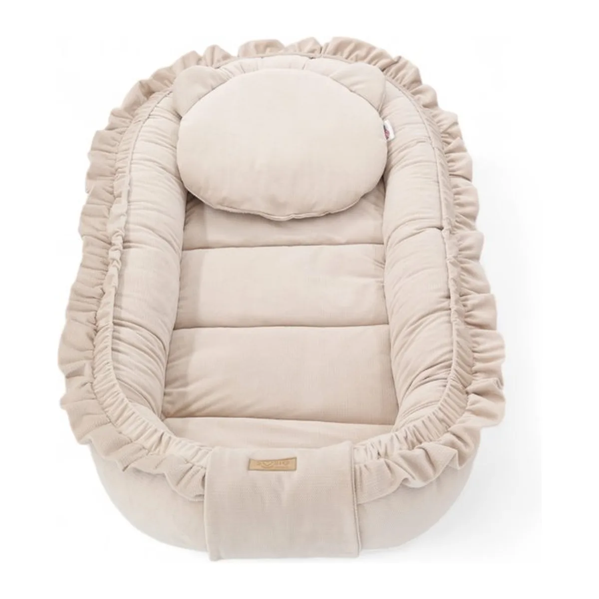 Babynestje - GLAMOUR - Babynest SET met kussen - VELVET - Beige - 8