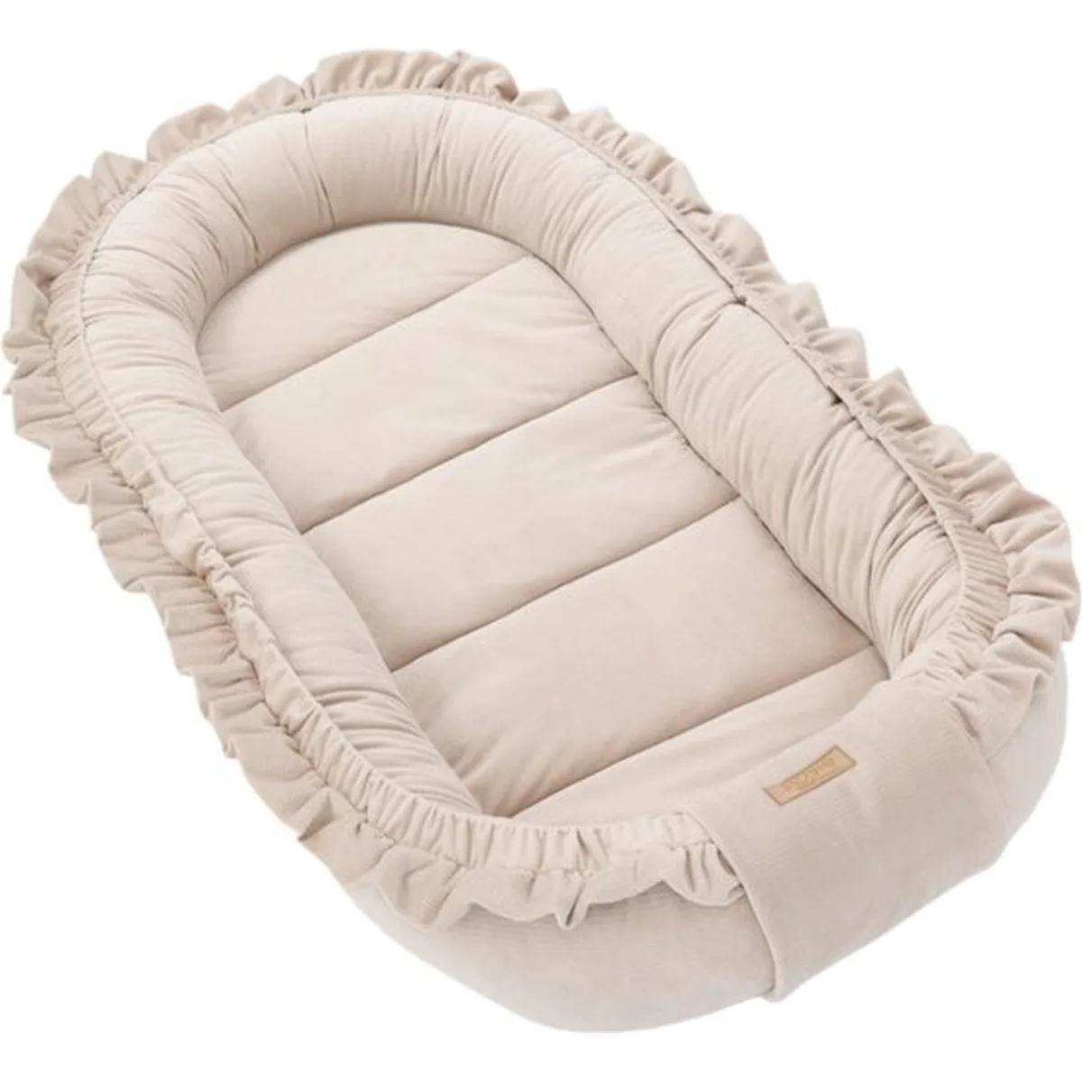 Babynestje - GLAMOUR - Babynest SET met kussen - VELVET - Beige - 6