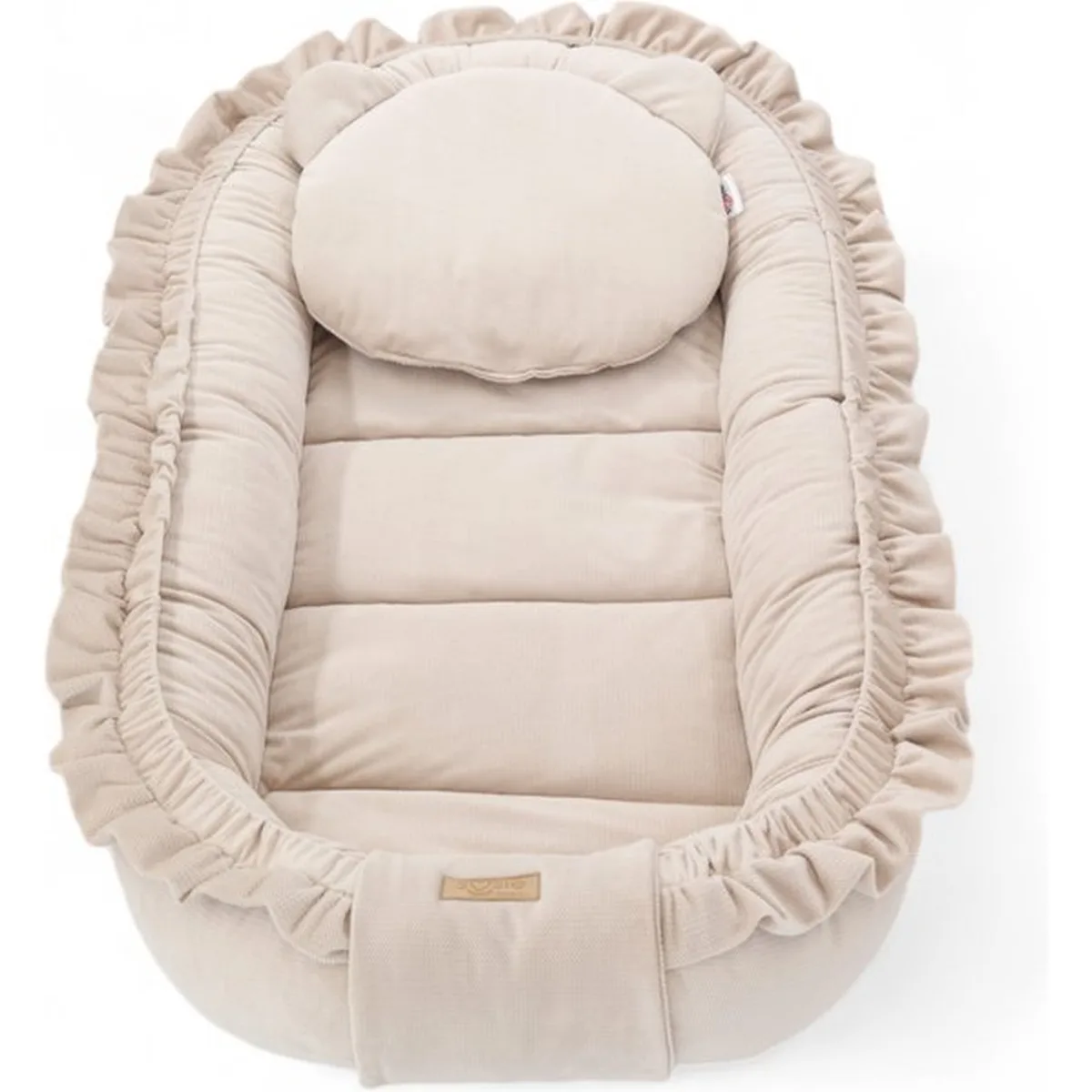 Babynestje - GLAMOUR - Babynest SET met kussen - VELVET - Beige - 7