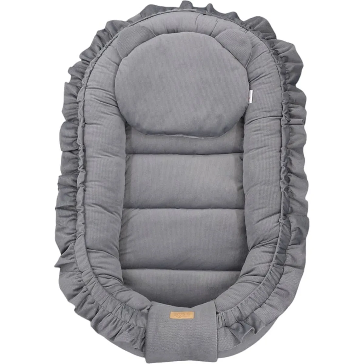 Babynestje - GLAMOUR - Babynest SET met kussen - VELVET - Grijs