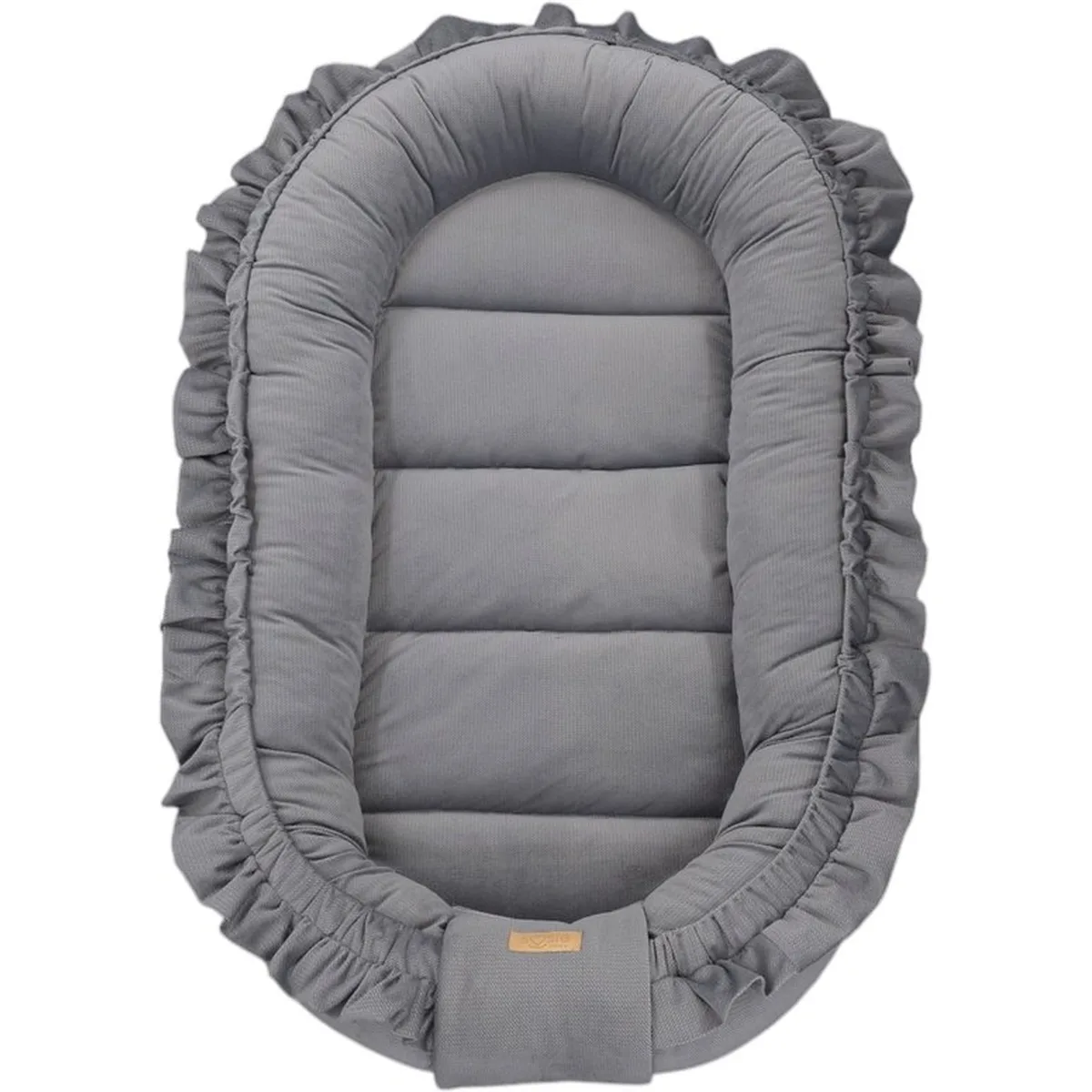 Babynestje - GLAMOUR - Babynest SET met kussen - VELVET - Grijs - 3