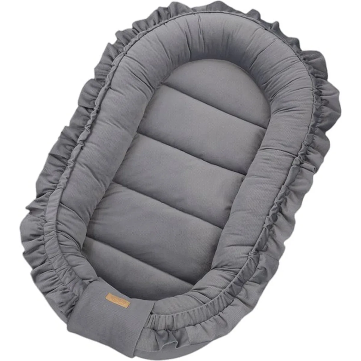 Babynestje - GLAMOUR - Babynest SET met kussen - VELVET - Grijs - 5