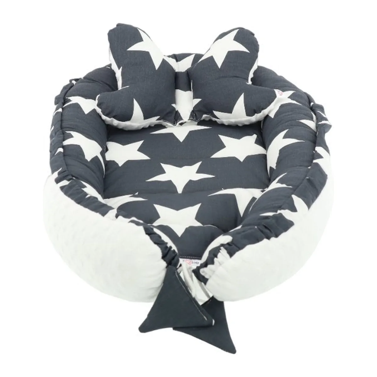 Babynestje Soosie Minky-collectie: Comfortabele Babynestje met Kussen voor Baby's van Luxe Katoen en White Minky - Perfecte Toevoeging aan de Babykamer - 8