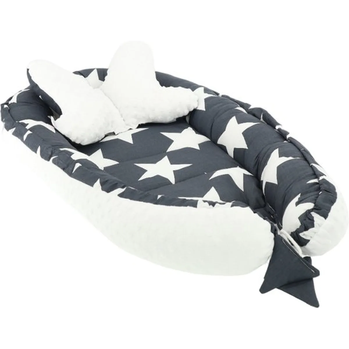 Babynestje Soosie Minky-collectie: Comfortabele Babynestje met Kussen voor Baby's van Luxe Katoen en White Minky - Perfecte Toevoeging aan de Babykamer - 3