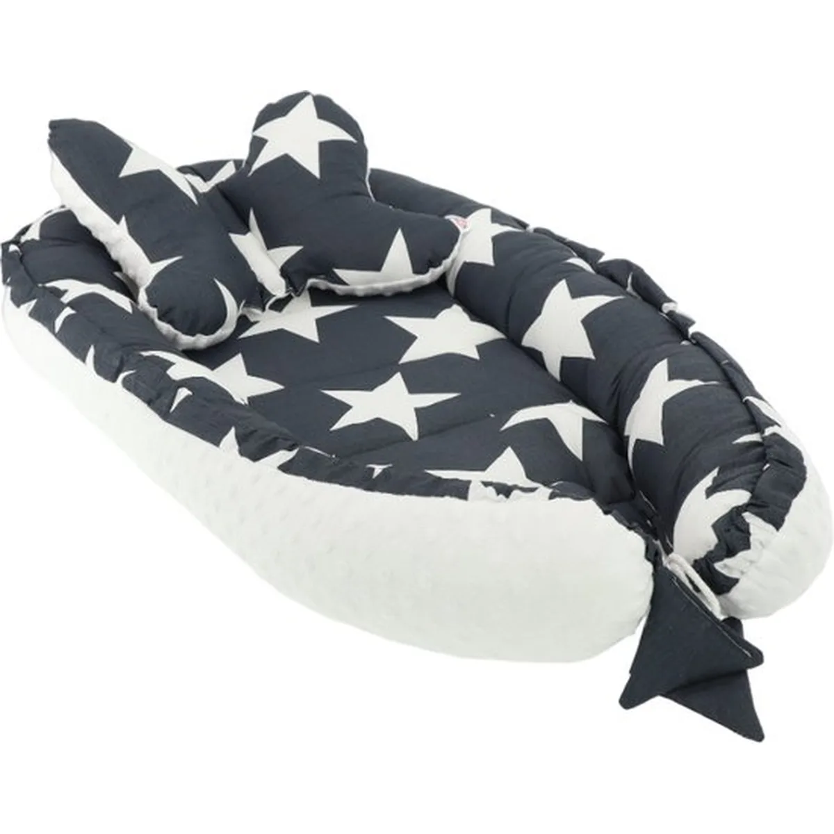 Babynestje Soosie Minky-collectie: Comfortabele Babynestje met Kussen voor Baby's van Luxe Katoen en White Minky - Perfecte Toevoeging aan de Babykamer - 5