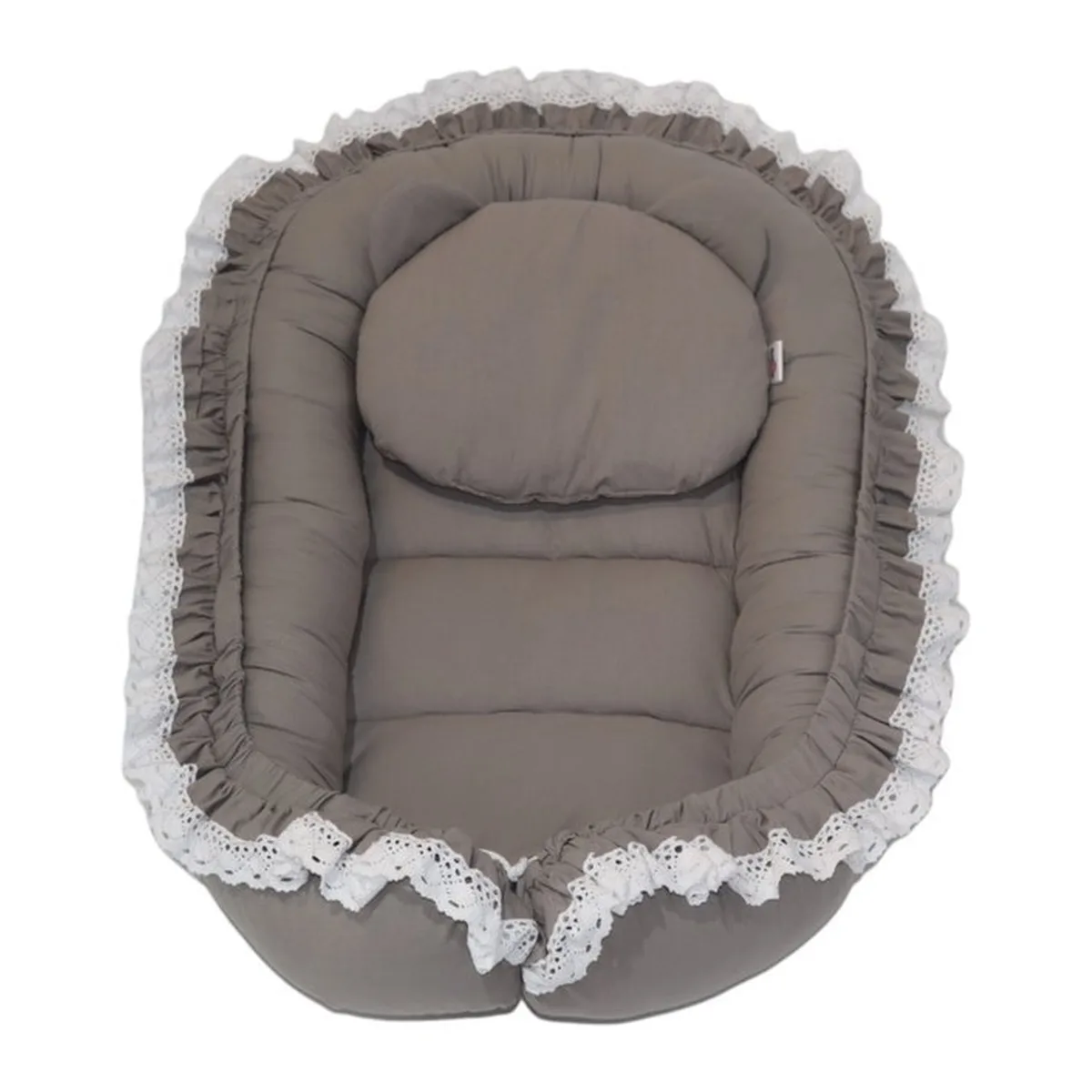 Babynestje - LUXE - Babynest SET met kussen - Grijs - 8