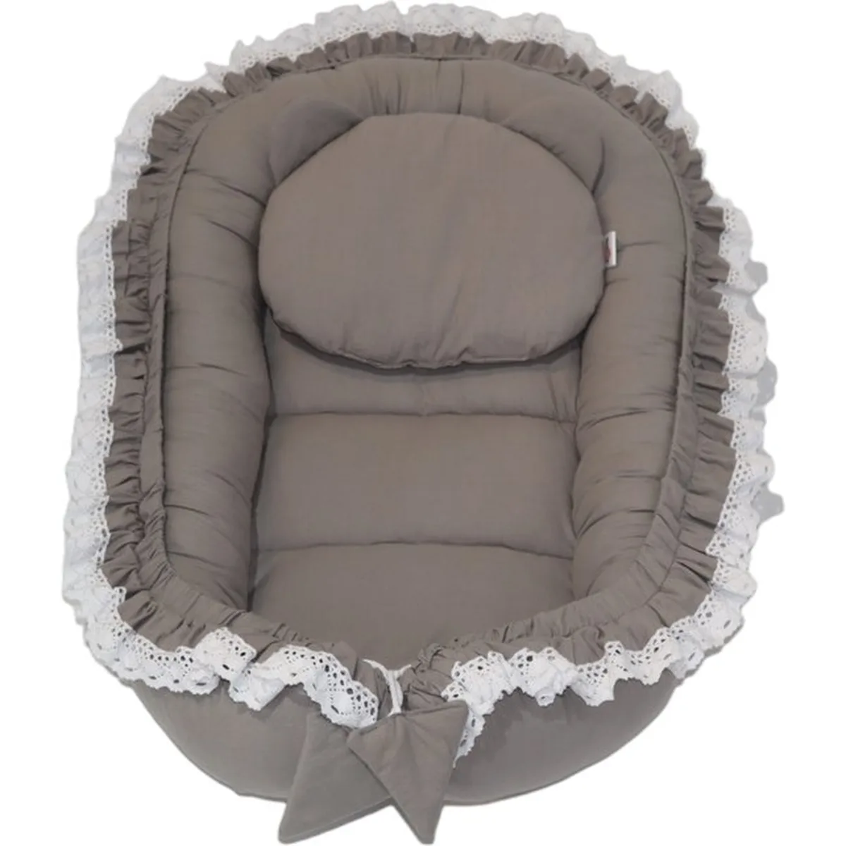 Babynestje - LUXE - Babynest SET met kussen - Grijs - 5