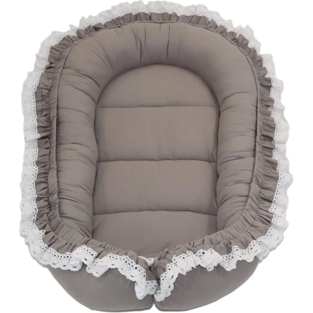 Babynestje - LUXE - Babynest SET met kussen - Grijs - 6