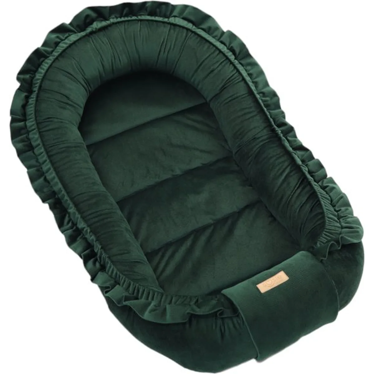 Babynestje - GLAMOUR - Babynest SET met kussen - VELVET - Donker Groen - 5