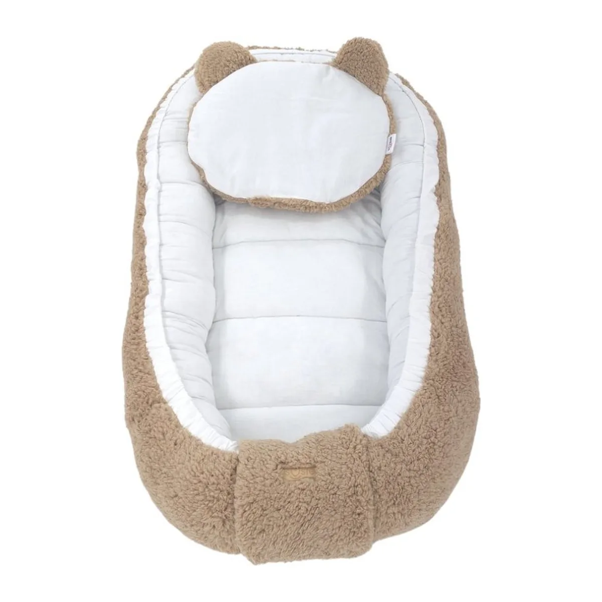 Soosie - Baby Nestje - Babynestje - Zacht en Veilig - Bruin Teddy Katoen en Witte Katoen - 8