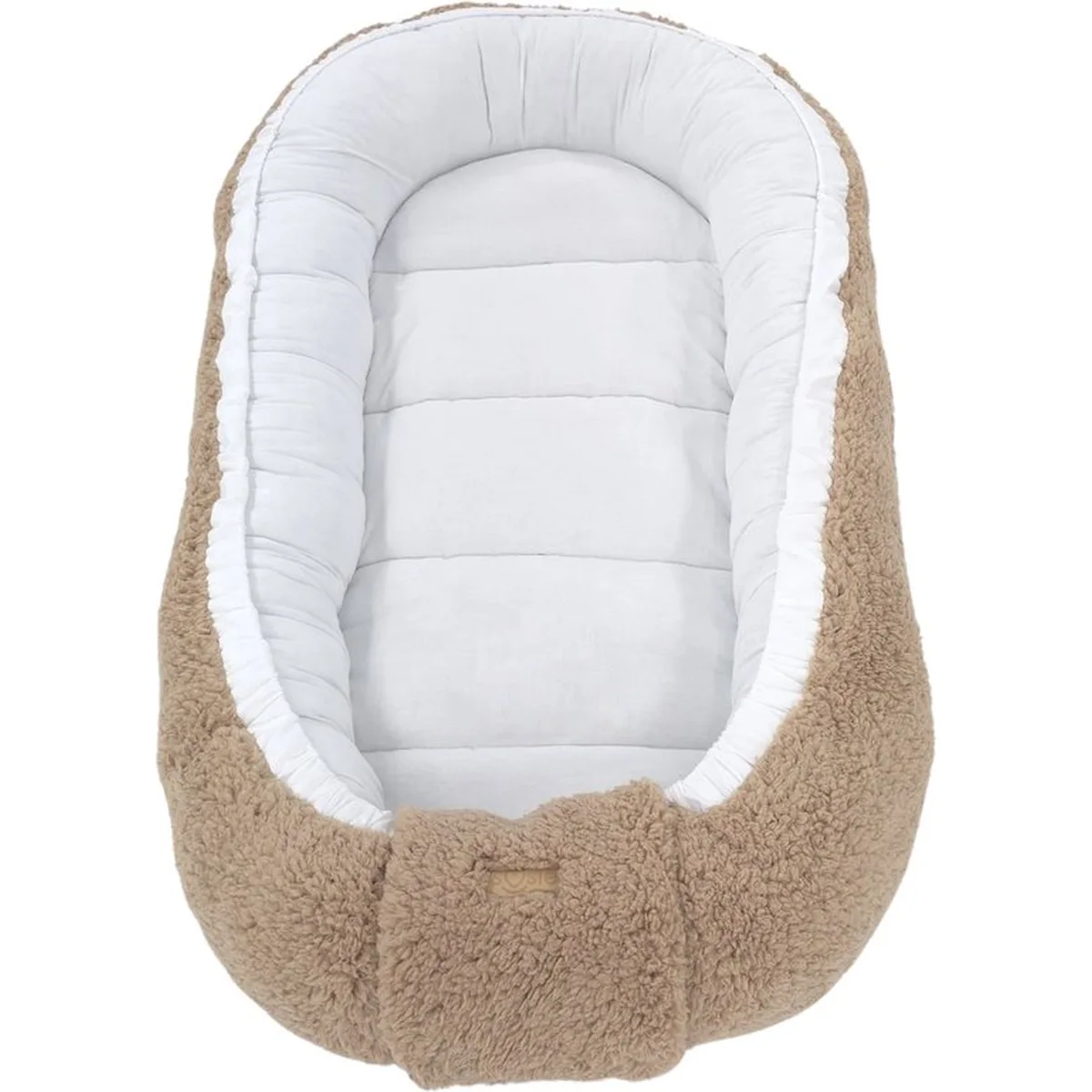 Soosie - Baby Nestje - Babynestje - Zacht en Veilig - Bruin Teddy Katoen en Witte Katoen - 7