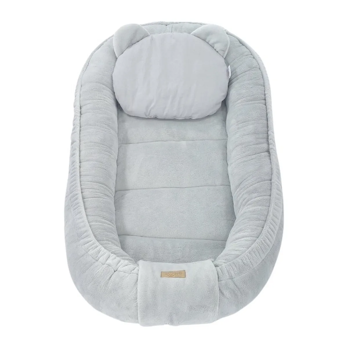 Soosie - Babynestje - Babynest - Veilig en Comfortabel - Minky Pluche - Grijs - 5