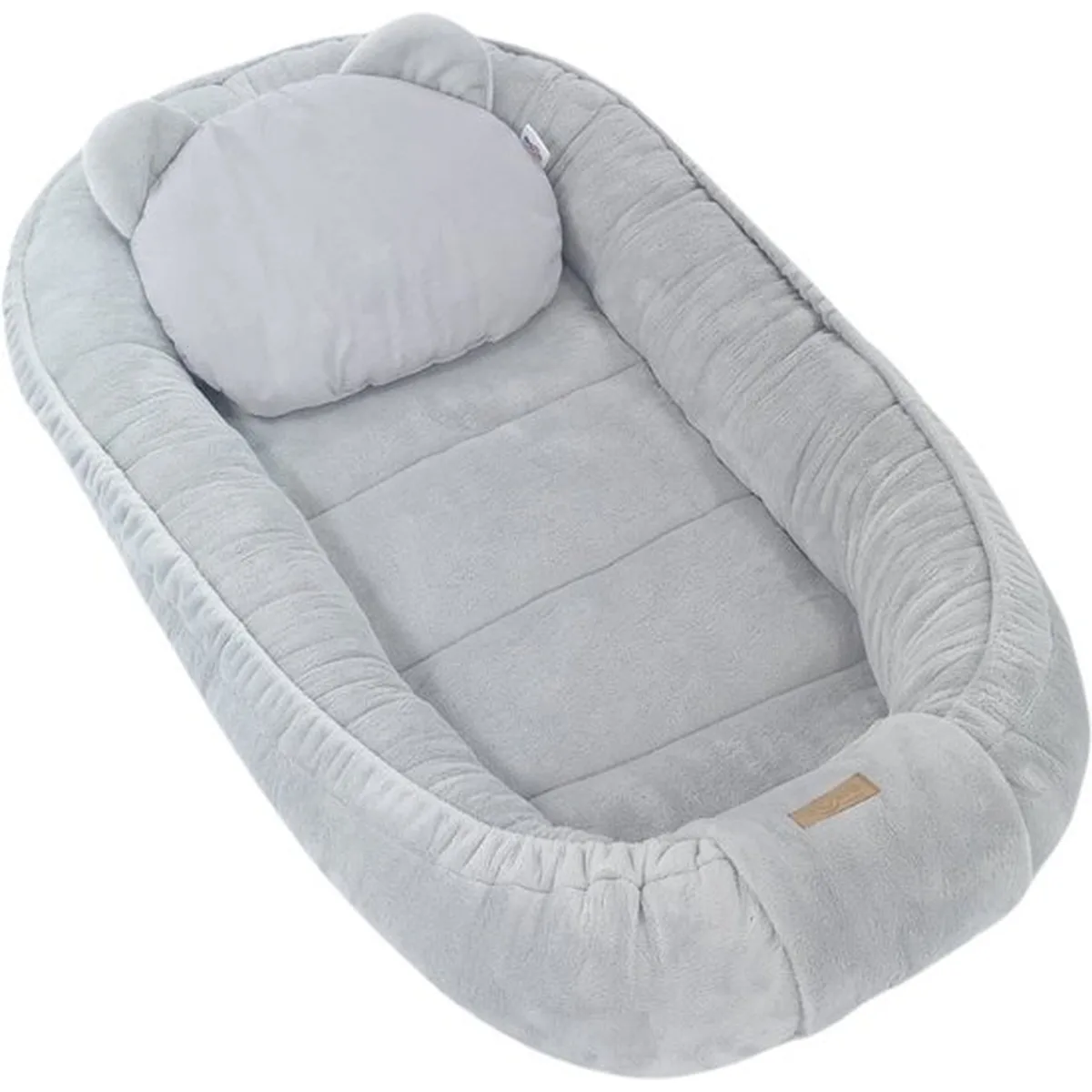 Soosie - Babynestje - Babynest - Veilig en Comfortabel - Minky Pluche - Grijs - 3