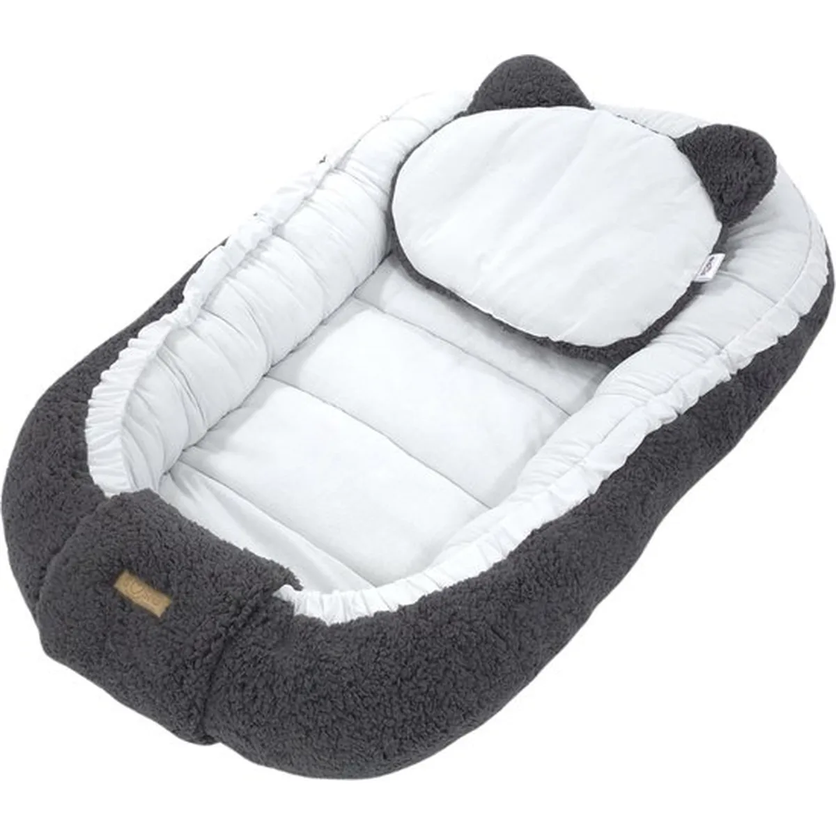 Soosie - Babynestje - Dubbelzijdig - Teddy Grijs met Witte Katoen - Comfortabel en Veilig - 2
