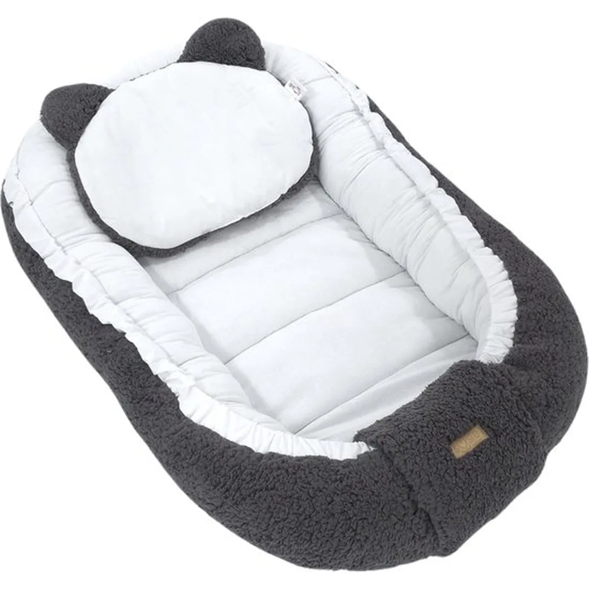 Soosie - Babynestje - Dubbelzijdig - Teddy Grijs met Witte Katoen - Comfortabel en Veilig - 4