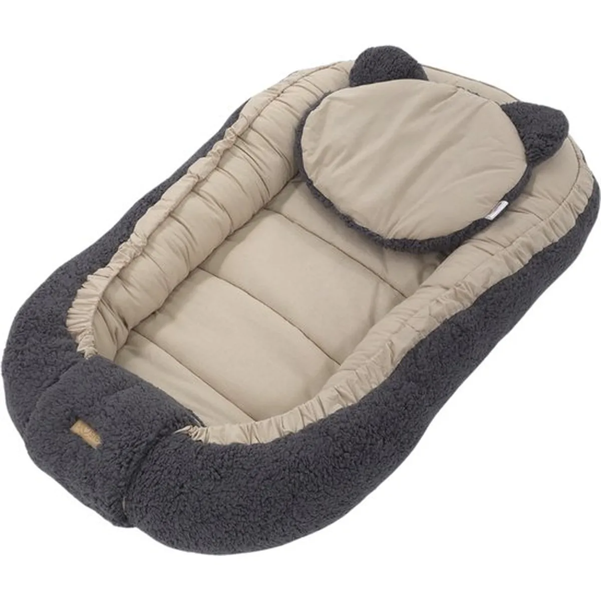 Soosie - Babynestje - Dubbelzijdig - Teddy Grijs met Bruine Katoen - Comfortabel en Veilig - 4
