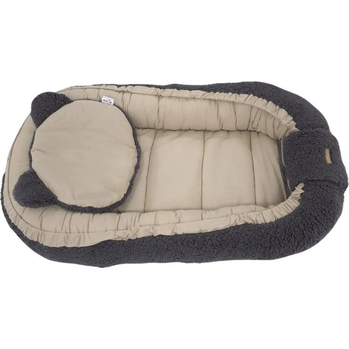Soosie - Babynestje - Dubbelzijdig - Teddy Grijs met Bruine Katoen - Comfortabel en Veilig - 5