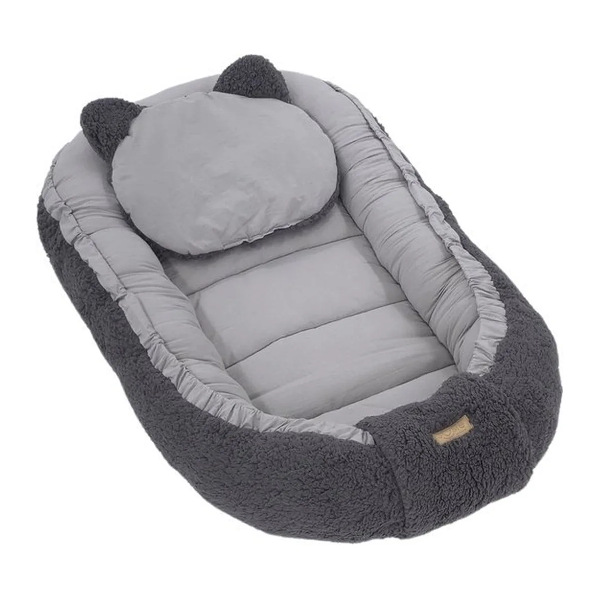Soosie - Babynestje - Dubbelzijdig - Teddy Grijs met Grijze Katoen - Comfortabel en Veilig - 8