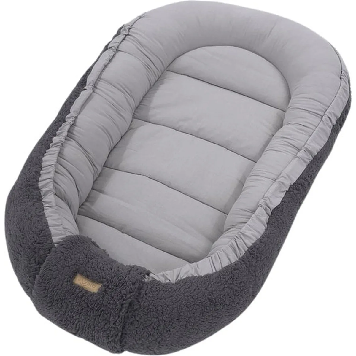 Soosie - Babynestje - Dubbelzijdig - Teddy Grijs met Grijze Katoen - Comfortabel en Veilig - 2
