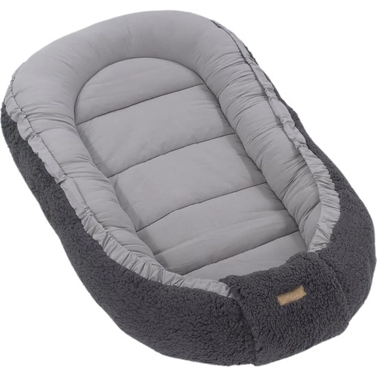 Soosie - Babynestje - Dubbelzijdig - Teddy Grijs met Grijze Katoen - Comfortabel en Veilig - 3