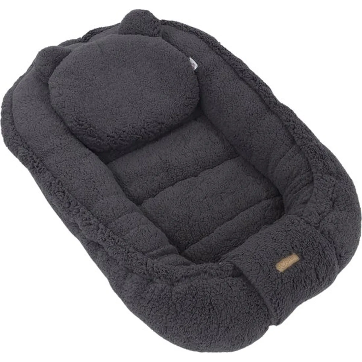 Soosie - Babynestje Teddy- Veilig en Comfortabel - Grijs Teddy Katoen - Knusse Slaapplek voor je Baby