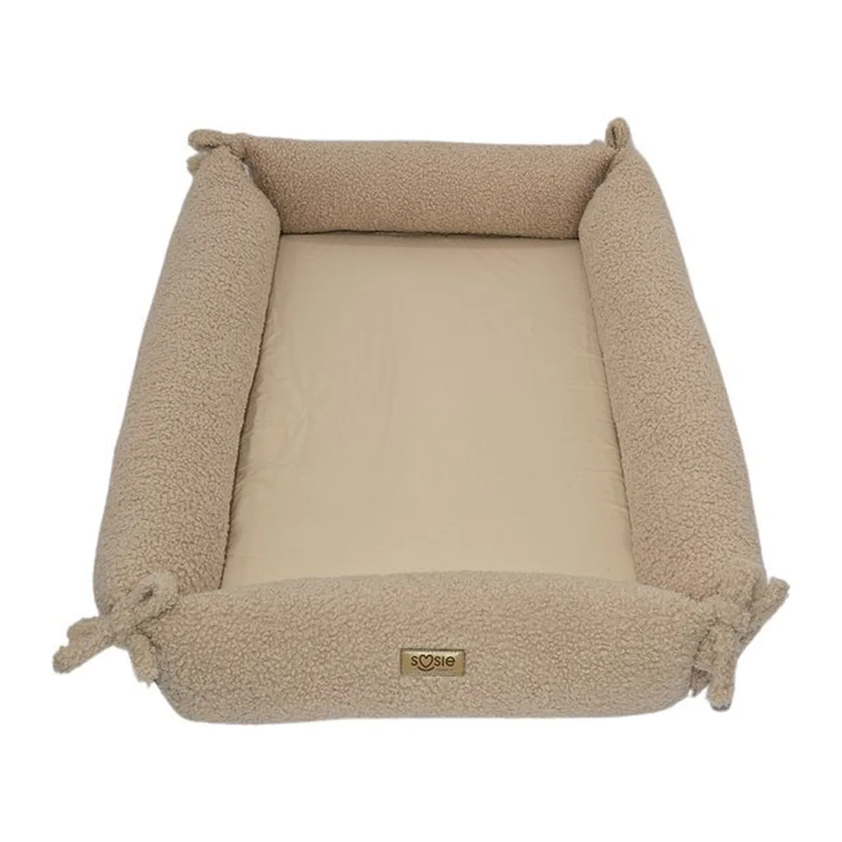 Soosie - Babynestje – Teddy Bounce + Beige Katoen - Speelmat - 8