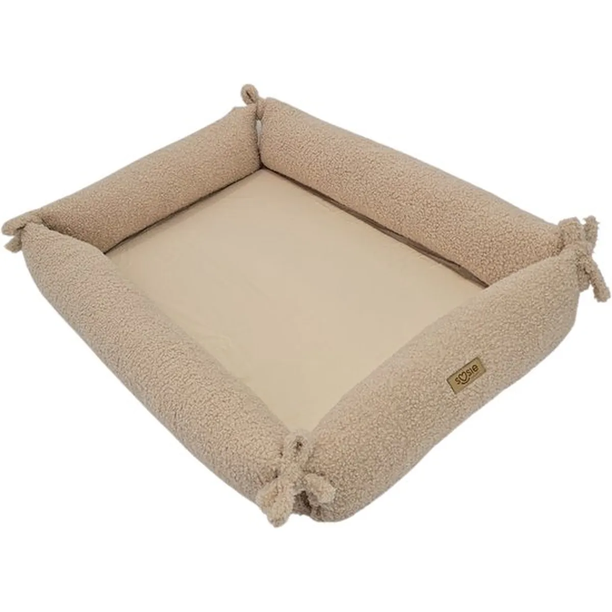 Soosie - Babynestje – Teddy Bounce + Beige Katoen - Speelmat