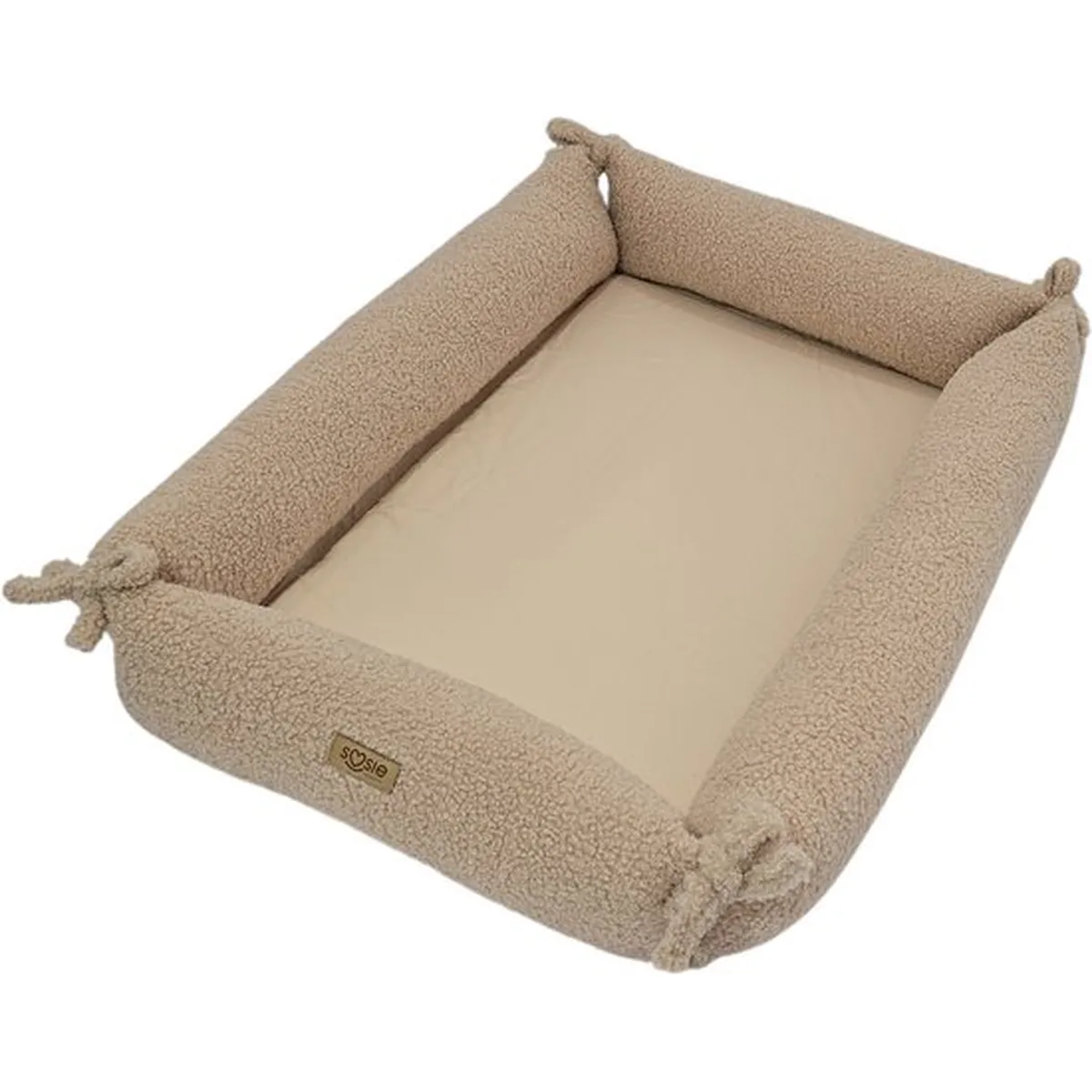 Soosie - Babynestje – Teddy Bounce + Beige Katoen - Speelmat - 2