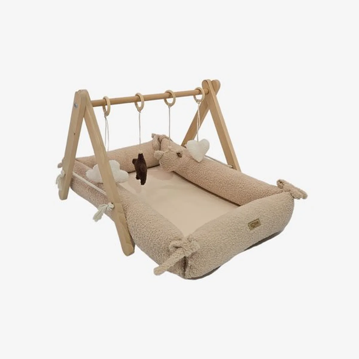 Soosie - Babynestje – Teddy Bounce + Beige Katoen - Speelmat - 3