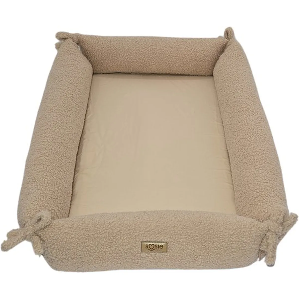 Soosie - Babynestje – Teddy Bounce + Beige Katoen - Speelmat - 4