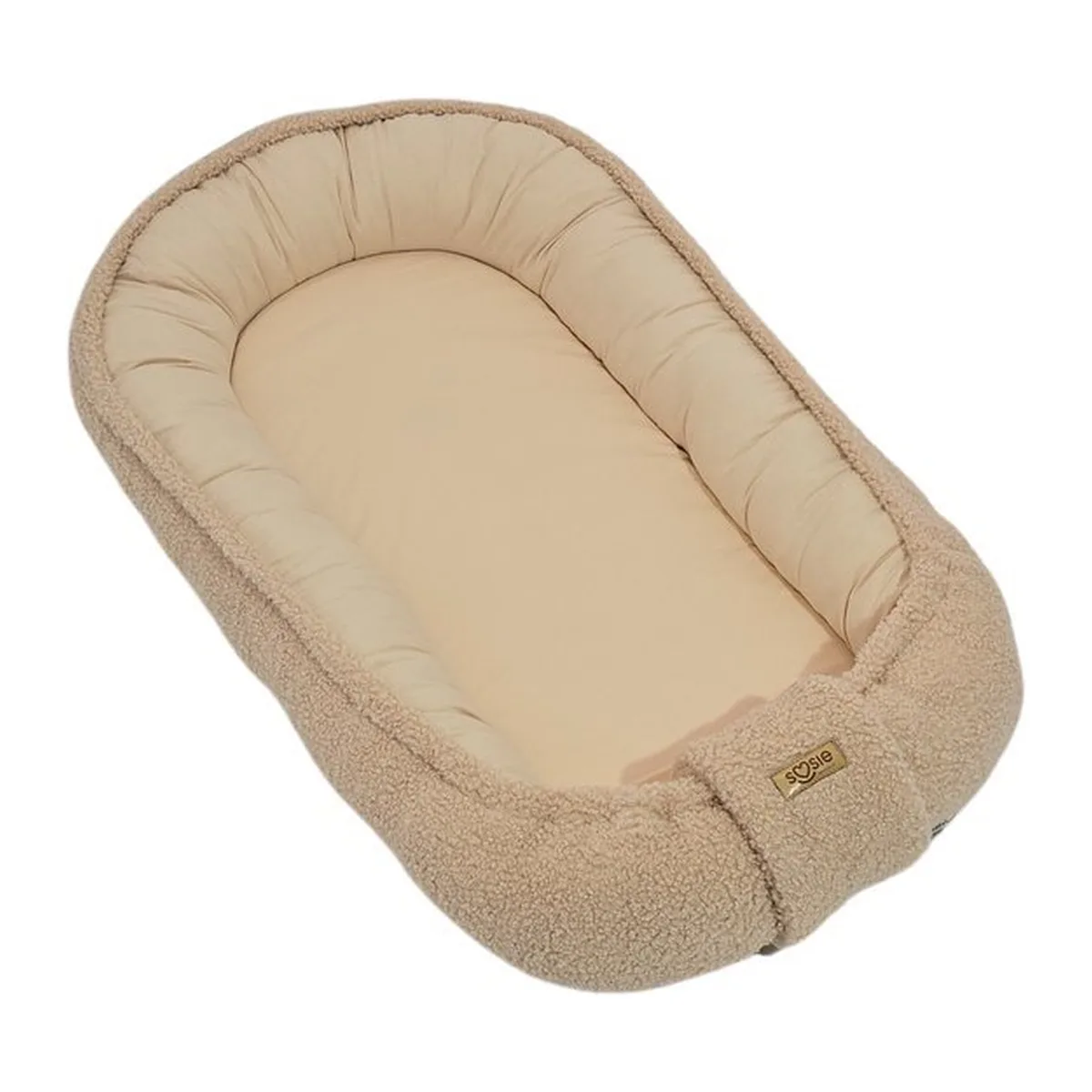 Soosie - Babynestje - Teddy Bounce Beige + Katoen - 80×46 cm - OEKO-Tex - Uitneembaar matrasje - 8
