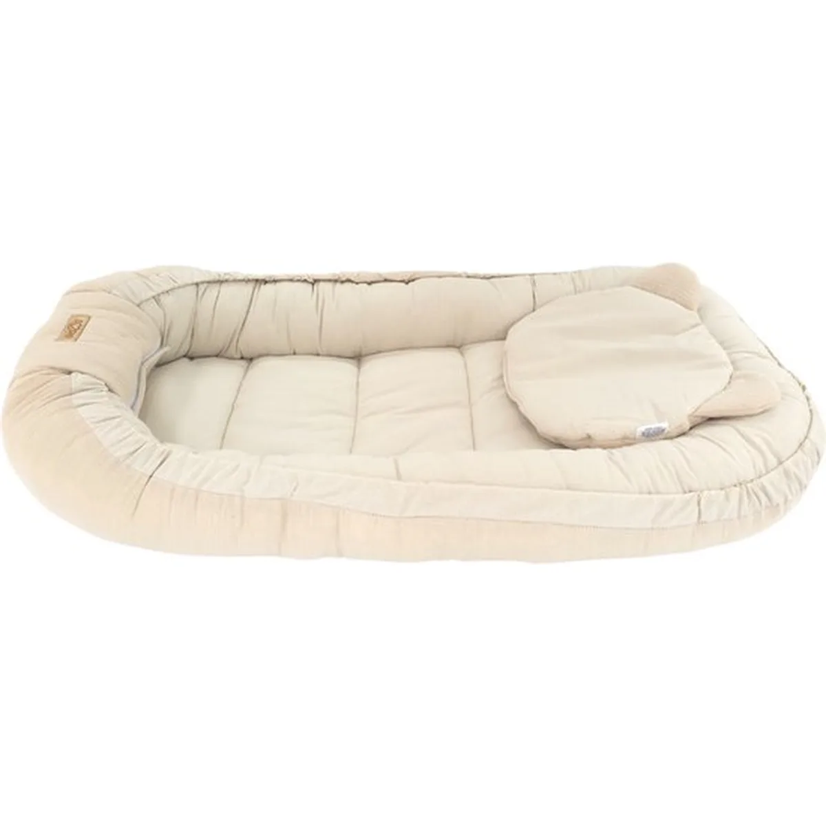 Soosie Babynestje met kussentje – Katoen & Mousseline – Dubbelzijdig – Beige – 90×50 cm - Verstelbaar met Strikkoorden – OEKO-TEX®, Anti-allergeen, Made in EU - 2