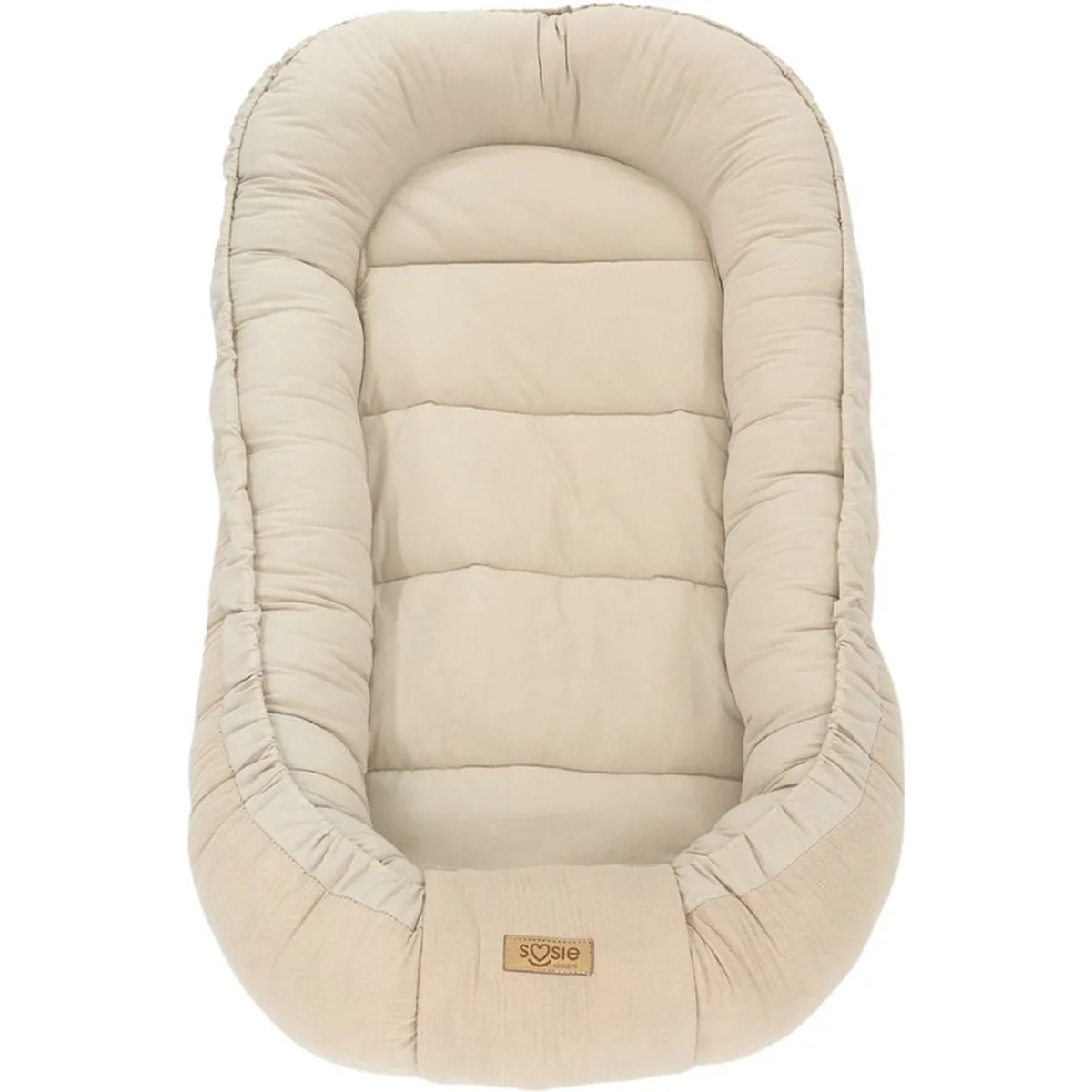Soosie Babynestje met kussentje – Katoen & Mousseline – Dubbelzijdig – Beige – 90×50 cm - Verstelbaar met Strikkoorden – OEKO-TEX®, Anti-allergeen, Made in EU - 4