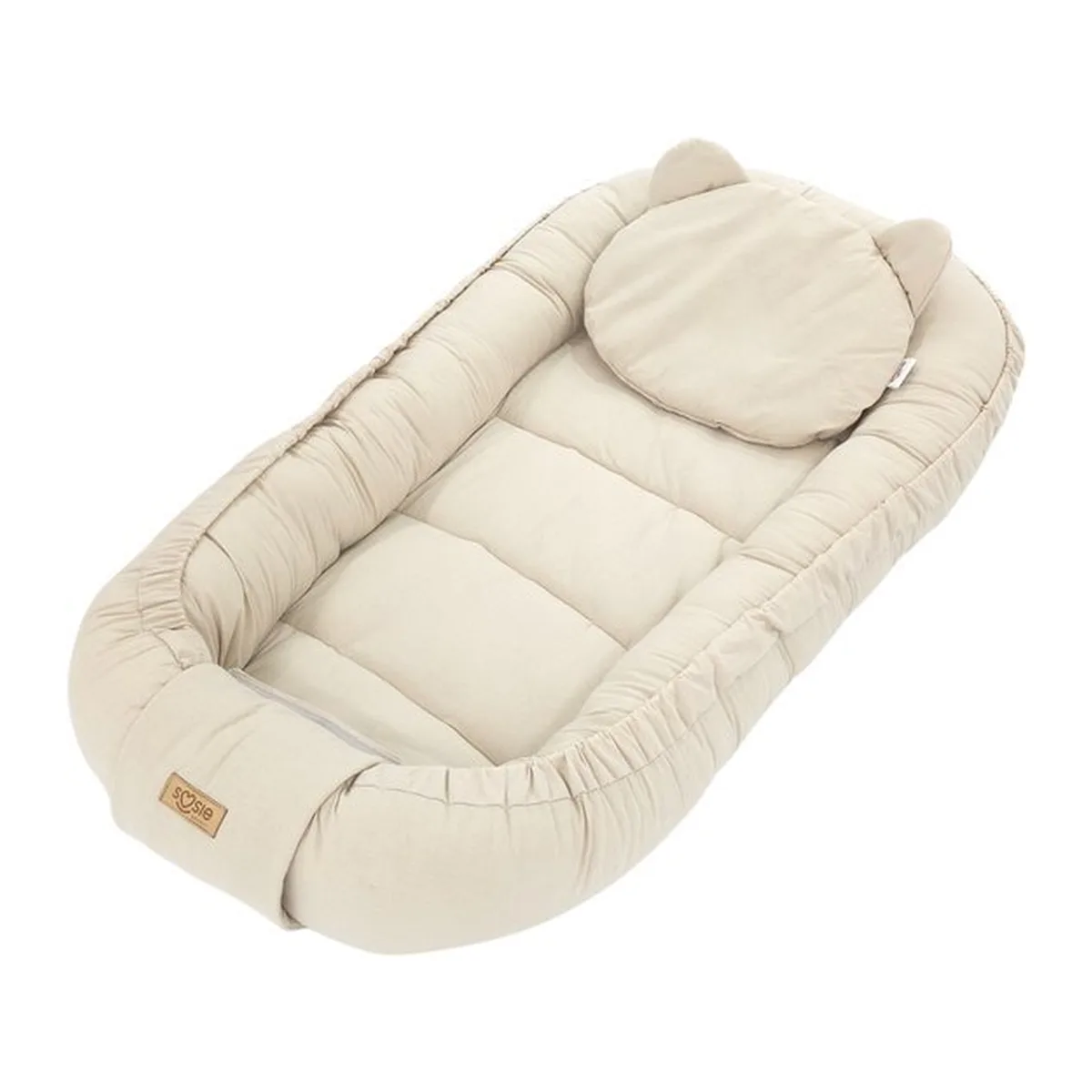 Soosie Babynestje – Katoen – Beige – 90×50 cm, Verstelbaar met Strikkoorden – Inclusief Kussentje – OEKO-TEX®, Anti-allergeen, Made in EU - 8