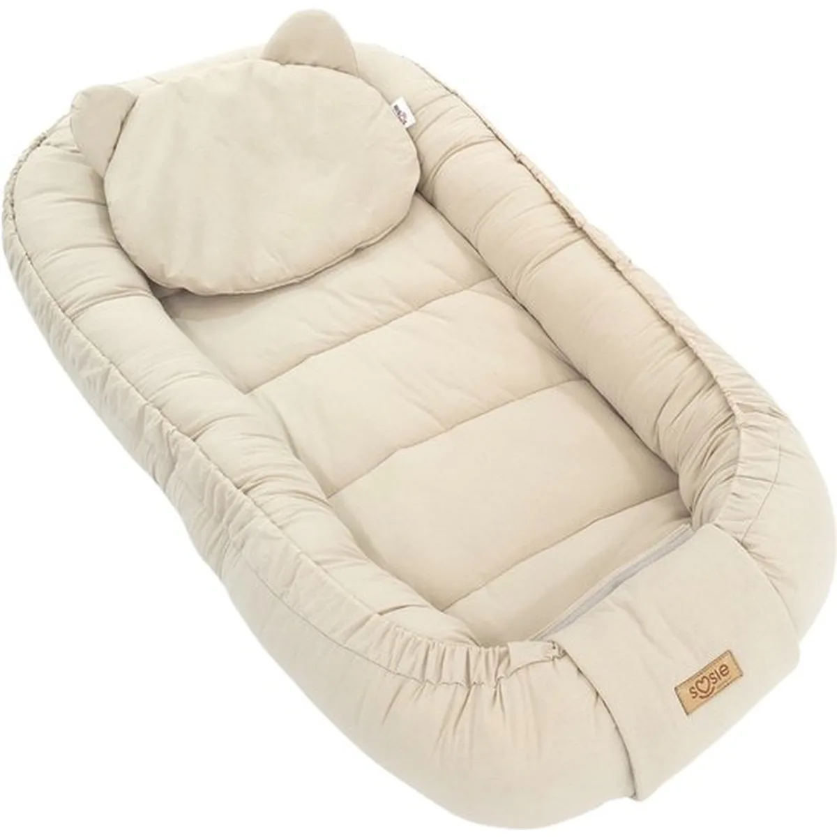 Soosie Babynestje – Katoen – Beige – 90×50 cm, Verstelbaar met Strikkoorden – Inclusief Kussentje – OEKO-TEX®, Anti-allergeen, Made in EU - 7