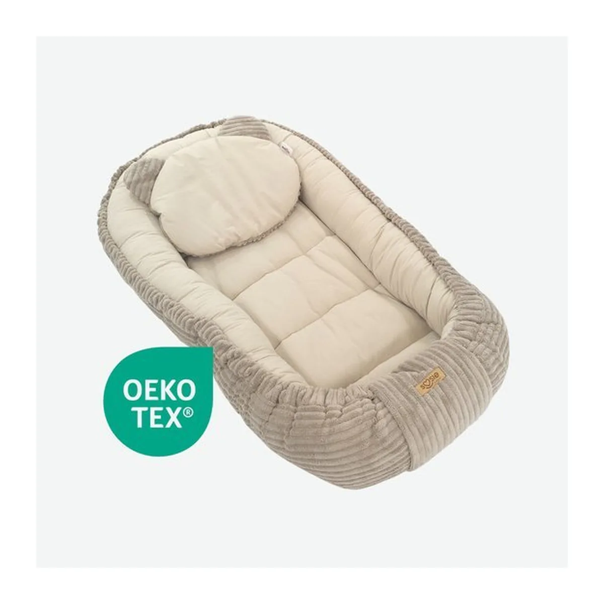 Soosie Babynestje – Corduroy & Katoen – Dubbelzijdig – Beige – 90×50 cm, Verstelbaar met Strikkoorden – Inclusief Kussentje - 8