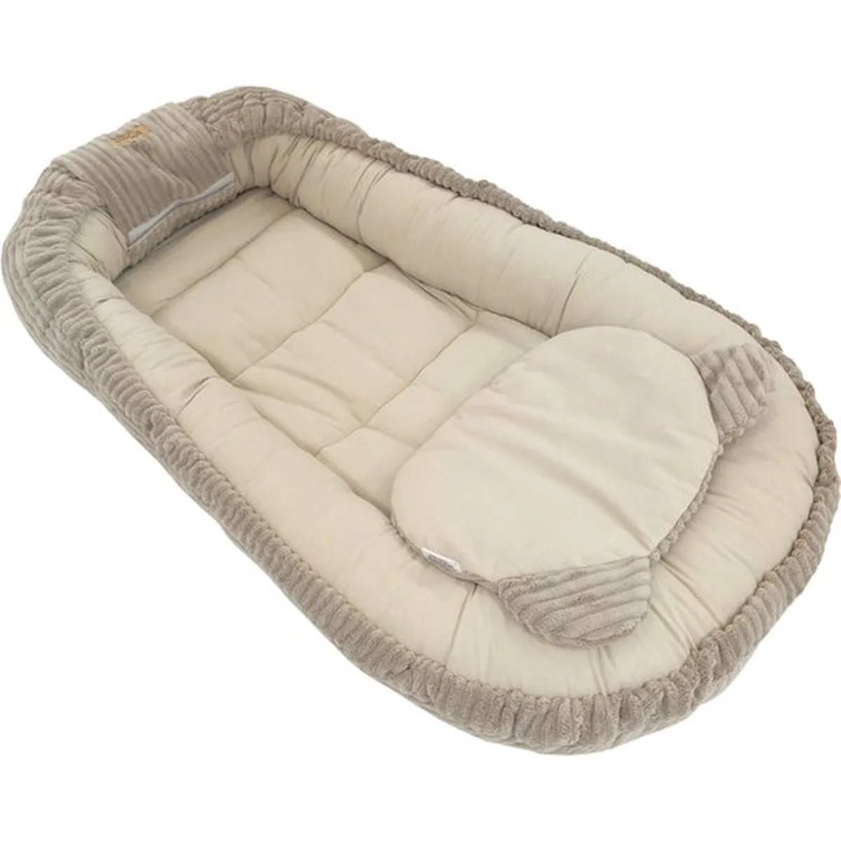 Soosie Babynestje – Corduroy & Katoen – Dubbelzijdig – Beige – 90×50 cm, Verstelbaar met Strikkoorden – Inclusief Kussentje - 7