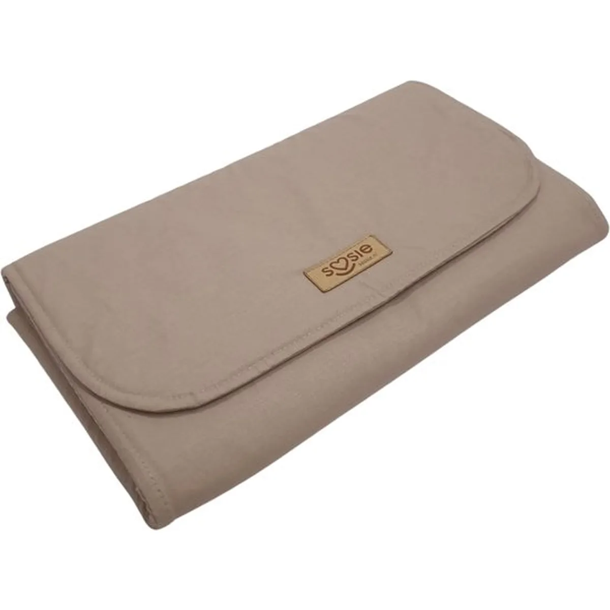 Soosie - Opvouwbaar Waterdicht Verschoonmatje – Reisverschoonmat Baby 70×55 cm – Beige – Met Vakje & Klittenbandsluiting - 3