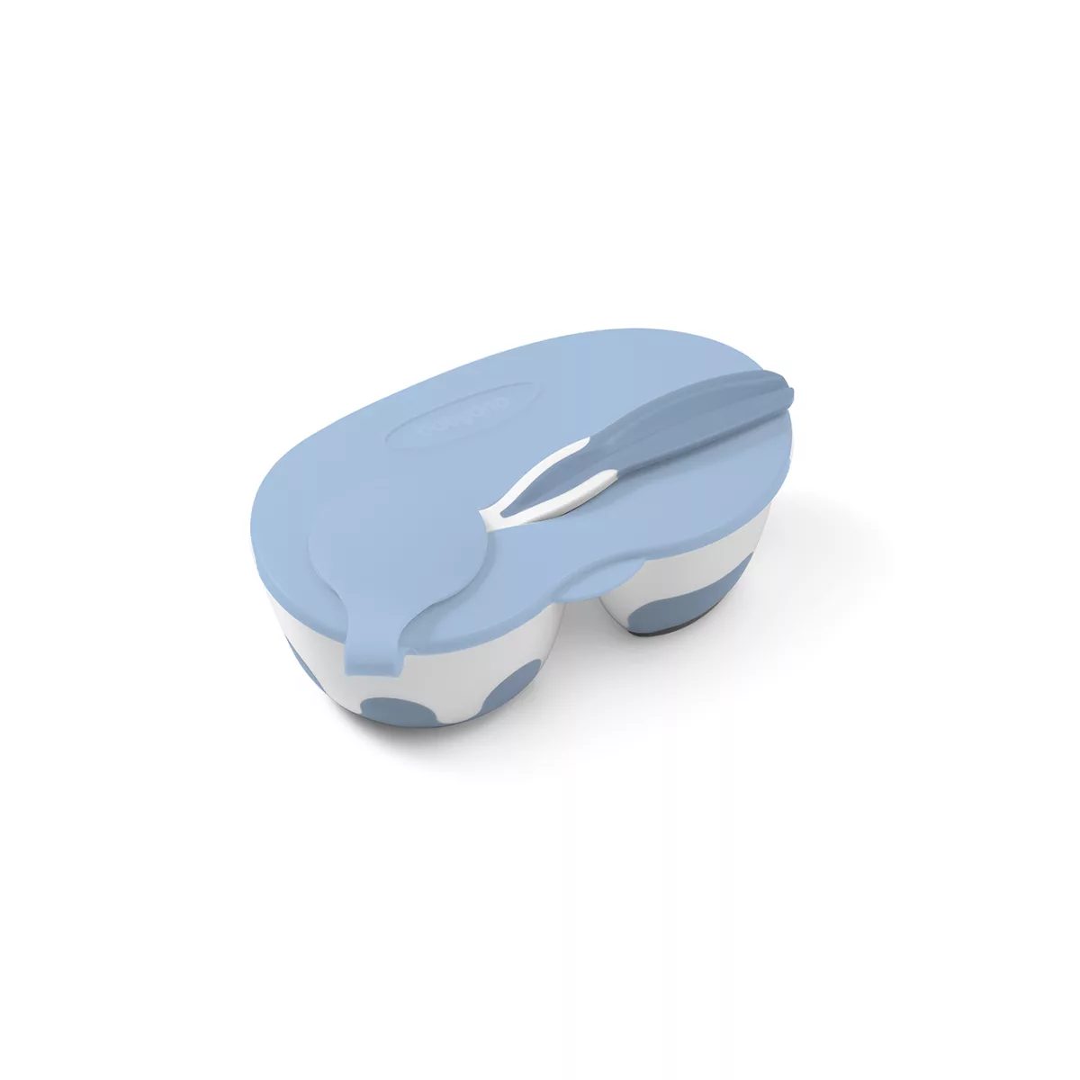 BabyOno 2-Delig Blauw/Grijs Kommetje met Lepel 1067/01 - 2